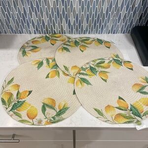 Food Network Yellow and Green Kitchen Linens with Lemon Design
